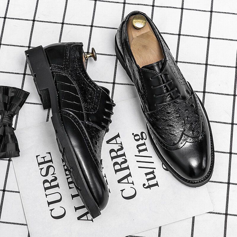Miesten Mikrokuituliina Hengittävä Pehmeä Pohjallinen Alushousu Pure Color Oxfords Casual Business Kengät