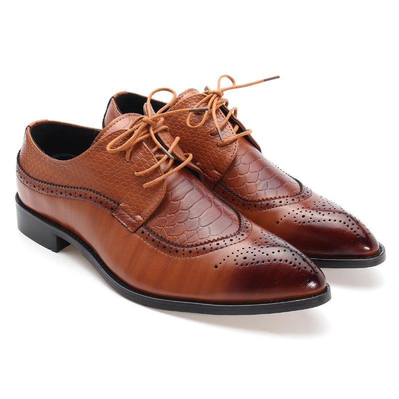 Miesten Modernit Brogue-veistetut Klassiset Teräväkärkiset Mekkokengät