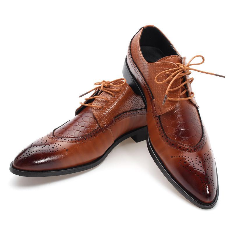 Miesten Modernit Brogue-veistetut Klassiset Teräväkärkiset Mekkokengät
