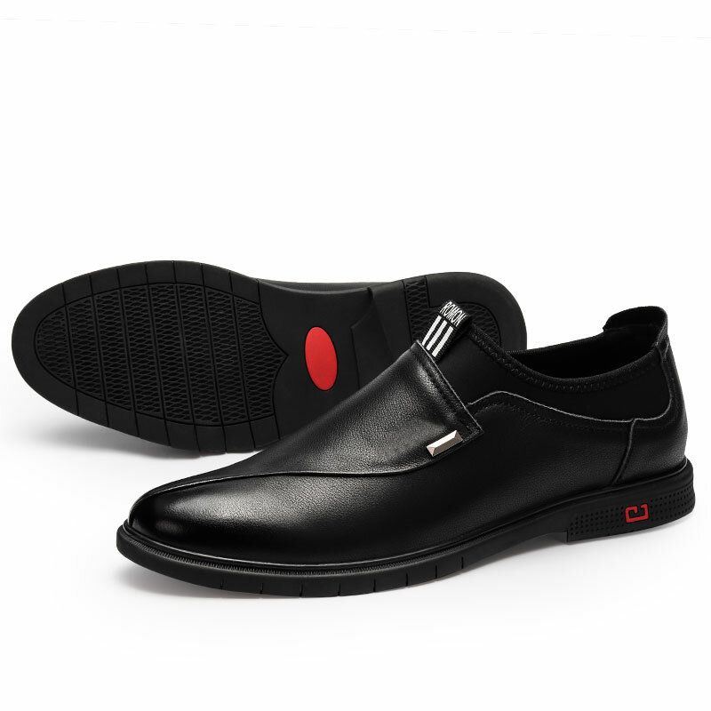 Miesten Nahkahousut Puhdasväriset Tikkaukset Pukeutuvat Business Formal Loafers -kengät