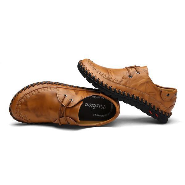 Miesten Nauhalliset Nahkaiset Ulkoilukengät Oxfords Pehmeä Pohja