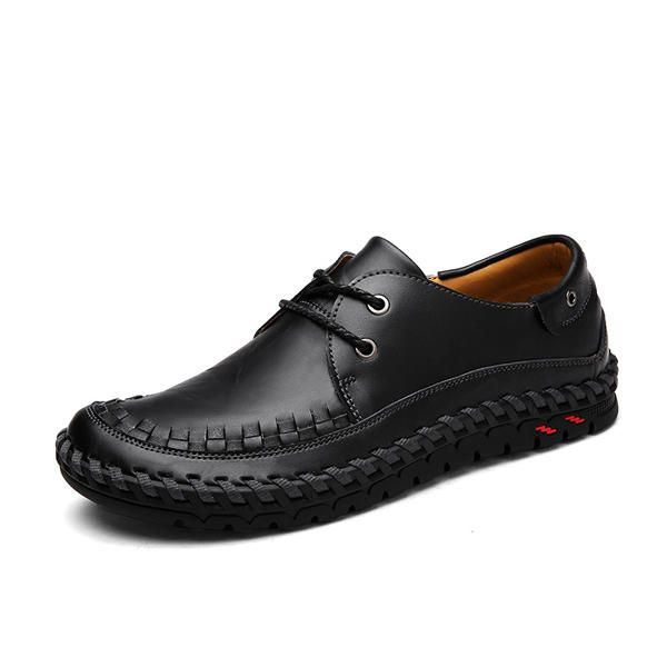 Miesten Nauhalliset Nahkaiset Ulkoilukengät Oxfords Pehmeä Pohja