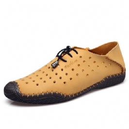 Miesten Nauhoitettu Rento Nahkainen Hollow Outdoor Oxfords