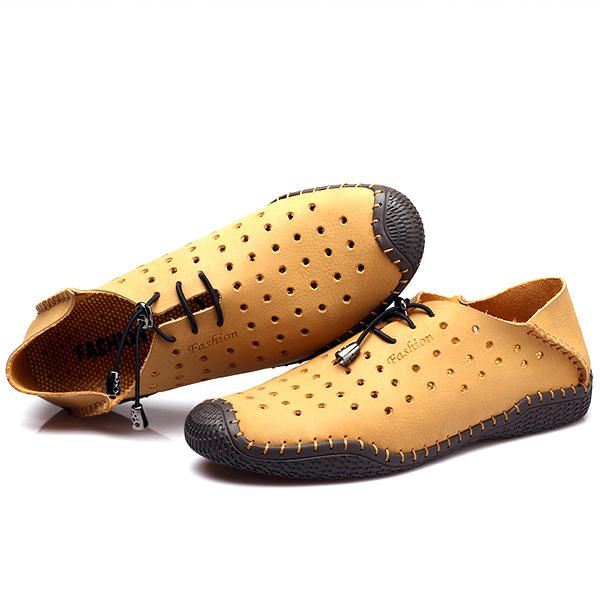 Miesten Nauhoitettu Rento Nahkainen Hollow Outdoor Oxfords