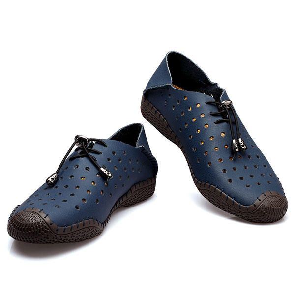 Miesten Nauhoitettu Rento Nahkainen Hollow Outdoor Oxfords