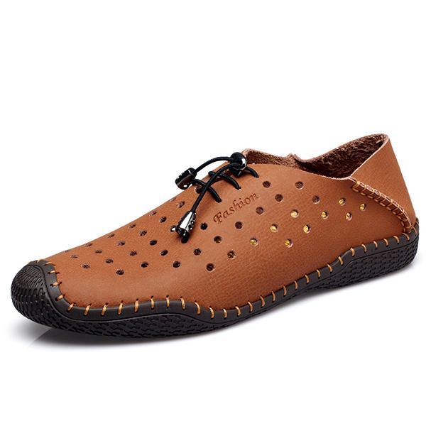 Miesten Nauhoitettu Rento Nahkainen Hollow Outdoor Oxfords