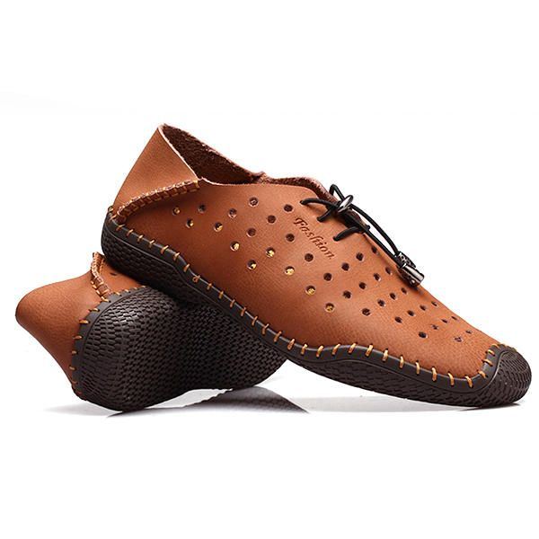 Miesten Nauhoitettu Rento Nahkainen Hollow Outdoor Oxfords