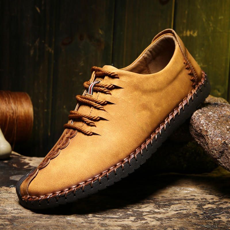 Miesten Pehmeä Käsiompelupohja Casual Business Nahka Oxfords