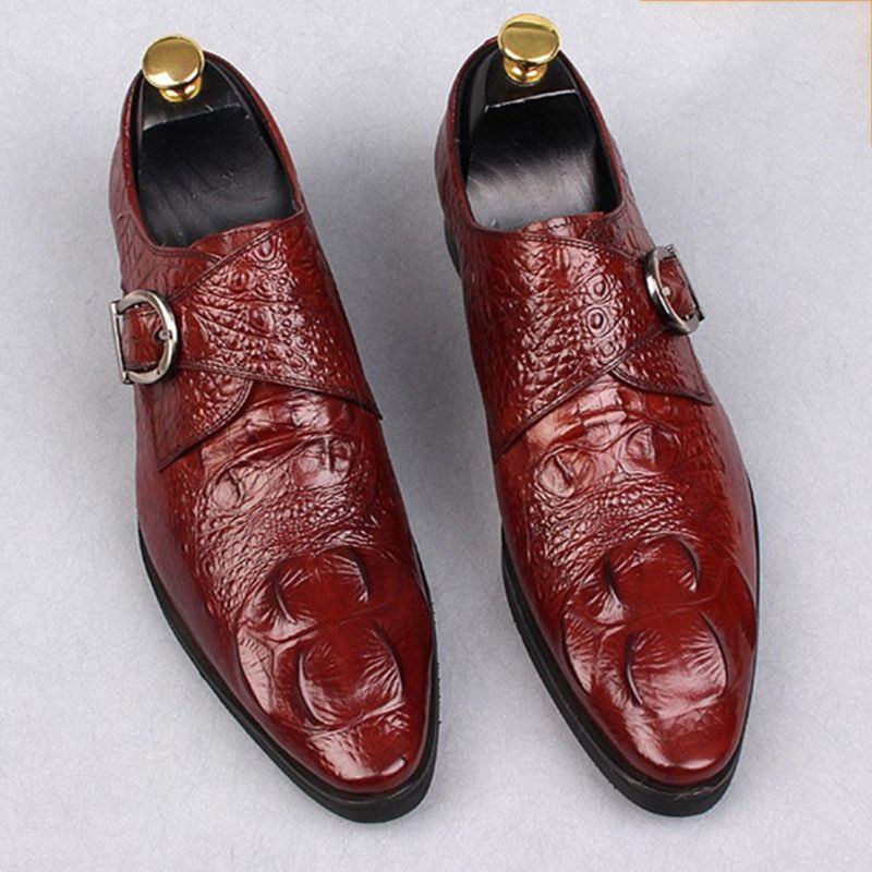 Miesten Pehmeä Krokotiilikuvioinen Business Rento Nahka Oxfords