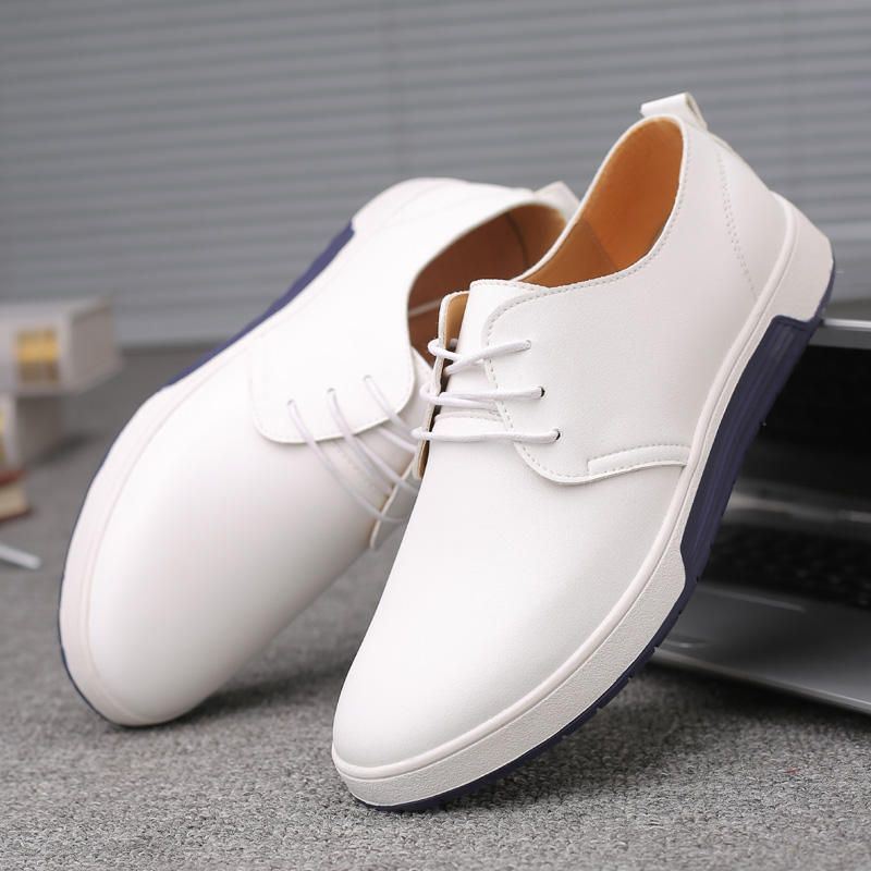Miesten Pehmeä Nahkainen Rento Business Office Flat Oxfords