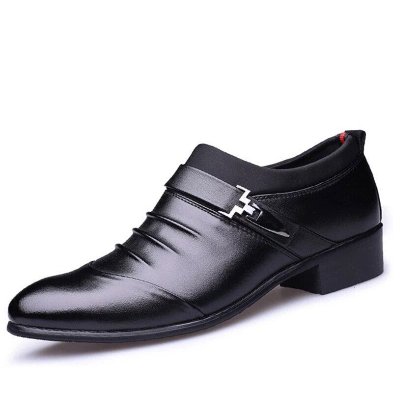 Miesten Pure Color Slip On Casual Pehmeä Business Office Nahka Oxfords