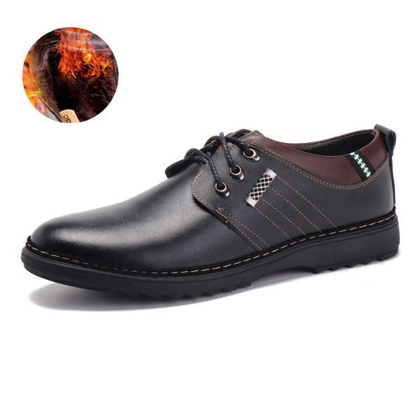 Miesten Rento Business Pehmeät Mukavat Lämpimät Nahkanauha Oxfords-kengät