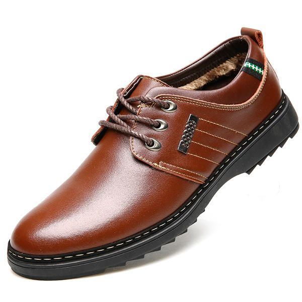 Miesten Rento Business Pehmeät Mukavat Lämpimät Nahkanauha Oxfords-kengät