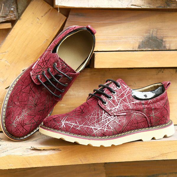 Miesten Rento Hengittävä Mukava Muoti Tasainen Nauhallinen Oxfords-kengät