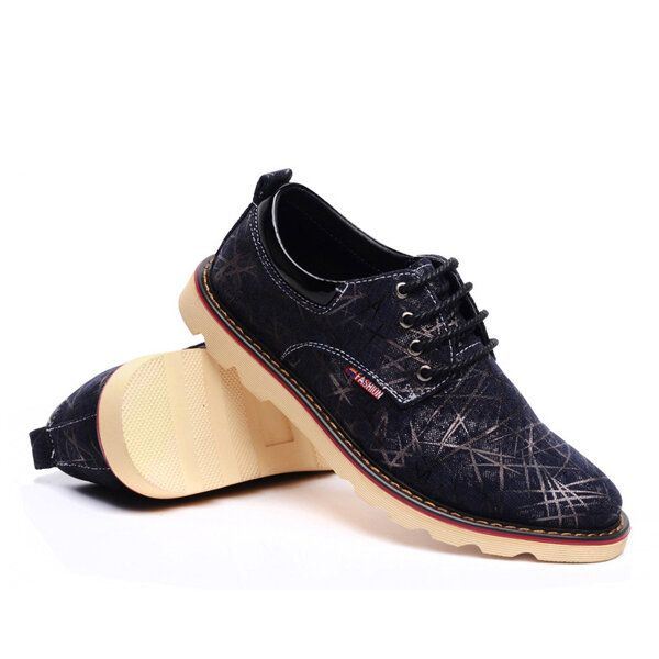 Miesten Rento Hengittävä Mukava Muoti Tasainen Nauhallinen Oxfords-kengät