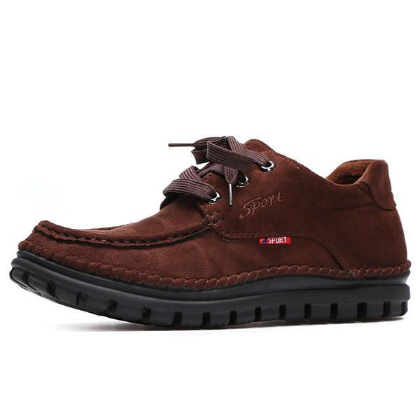 Miesten Rento Moc Toe Tikkaus Mukava Lämmin Vuori Mokkanahka High Top Oxfordsaappaat