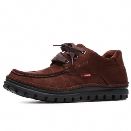 Miesten Rento Moc Toe Tikkaus Mukava Lämmin Vuori Mokkanahka High Top Oxfordsaappaat