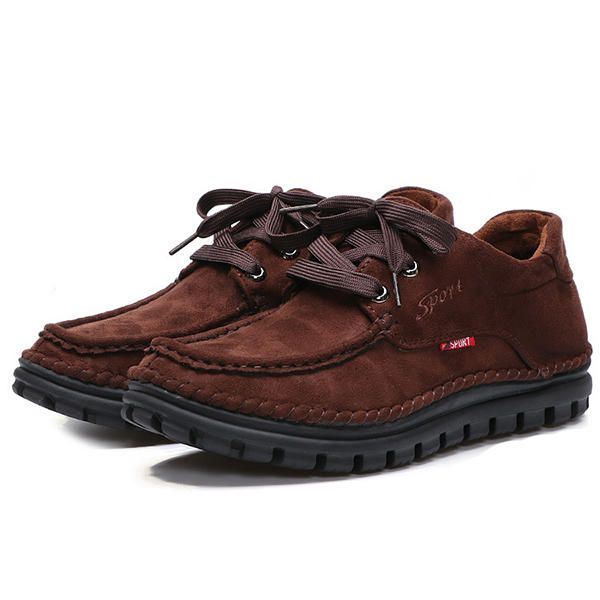 Miesten Rento Moc Toe Tikkaus Mukava Lämmin Vuori Mokkanahka High Top Oxfordsaappaat