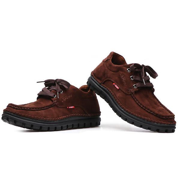 Miesten Rento Moc Toe Tikkaus Mukava Lämmin Vuori Mokkanahka High Top Oxfordsaappaat