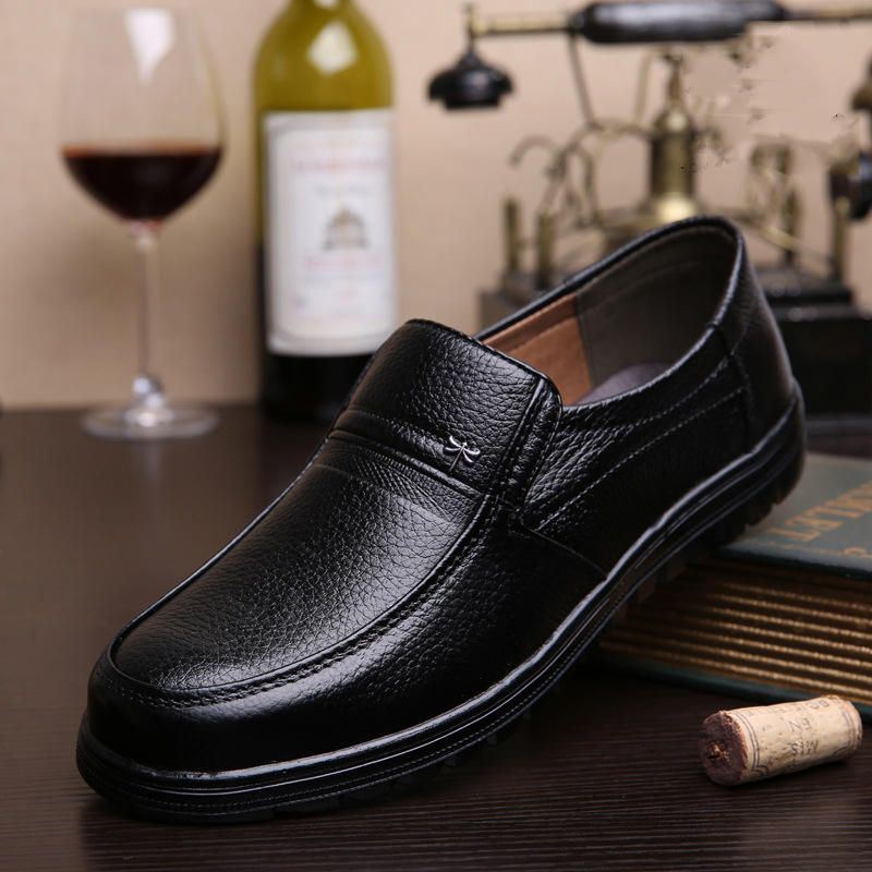 Miesten Retro Pure Color Liukumaton Casual Business Oxfords