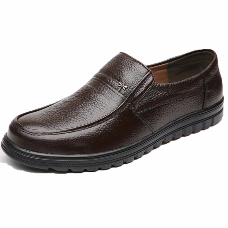 Miesten Retro Pure Color Liukumaton Casual Business Oxfords