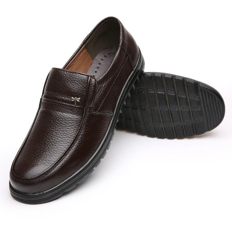 Miesten Retro Pure Color Liukumaton Casual Business Oxfords