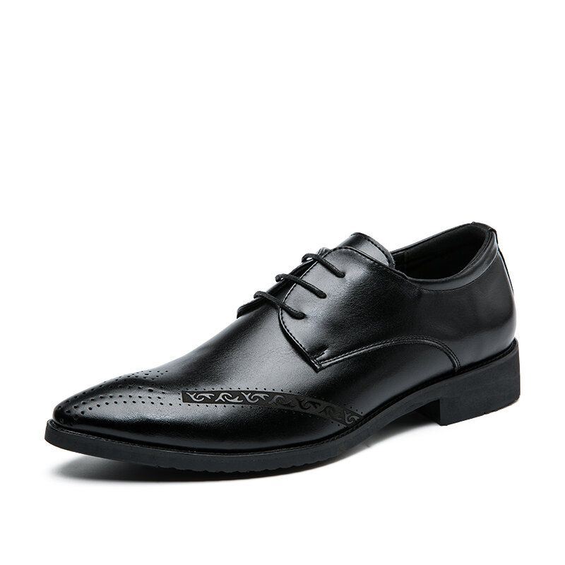 Miesten Teräväkärkiset Nauhat Business Brogue -mekkokengät