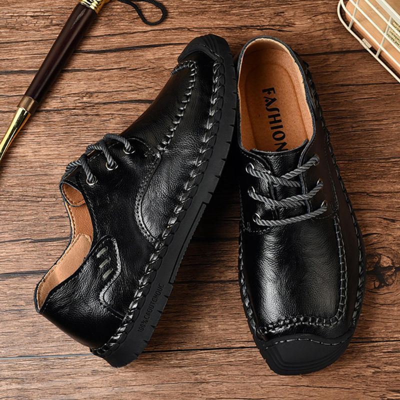 Miesten Törmäyksenestovarvas Aitoa Nahkaa Casual Business Oxfords