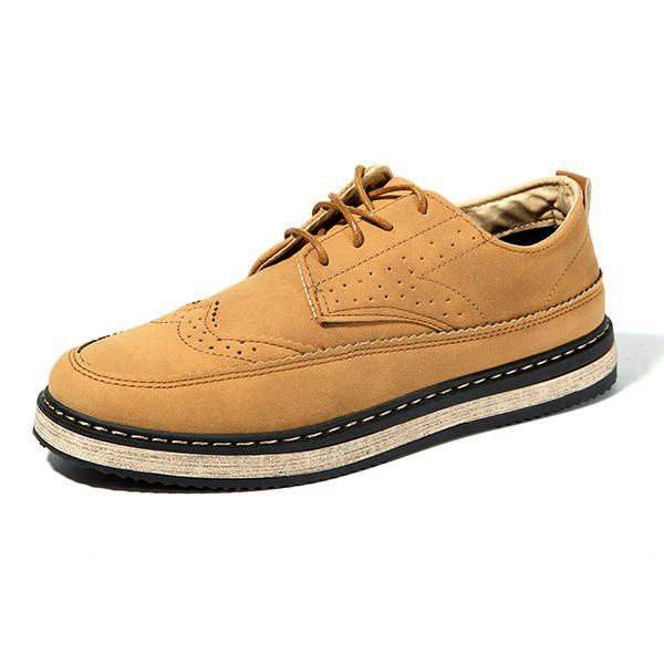 Miesten Vapaa-ajan Retro Brittityyliset Nahkaiset Brogue Oxfords -kengät