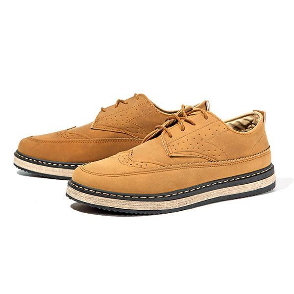 Miesten Vapaa-ajan Retro Brittityyliset Nahkaiset Brogue Oxfords -kengät