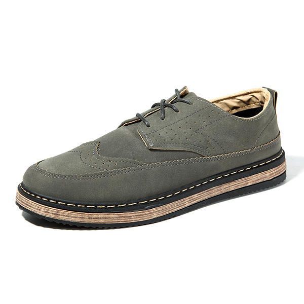 Miesten Vapaa-ajan Retro Brittityyliset Nahkaiset Brogue Oxfords -kengät