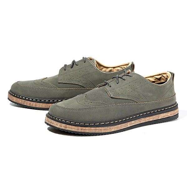 Miesten Vapaa-ajan Retro Brittityyliset Nahkaiset Brogue Oxfords -kengät