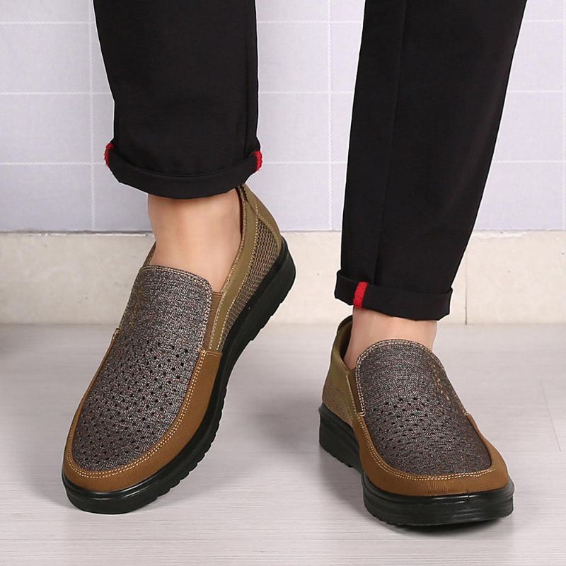 Miesten Verkkokangas Hengittävä Hollow Out Business Casual Oxfords
