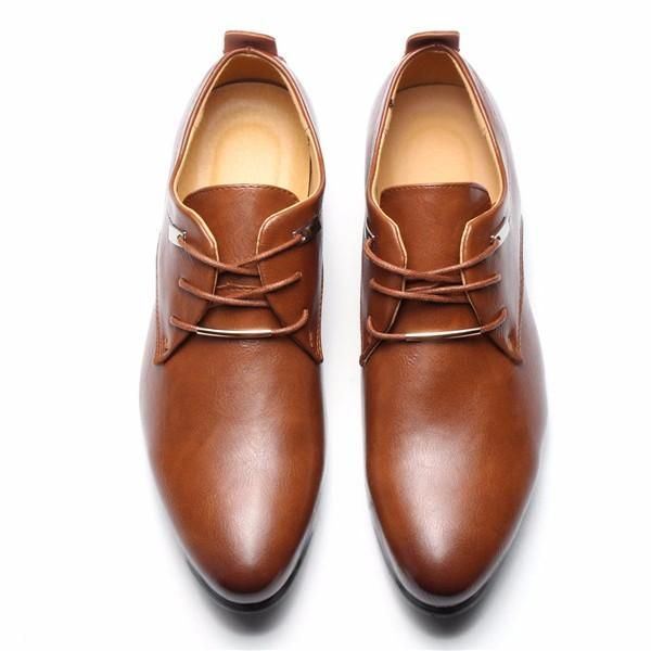 Suuri Koko Miesten Työmekko Kengät Terävä Nahka Oxfords