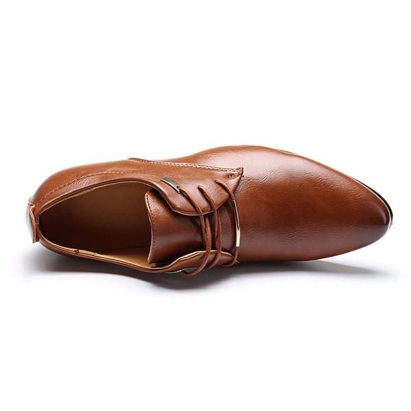 Suuri Koko Miesten Työmekko Kengät Terävä Nahka Oxfords