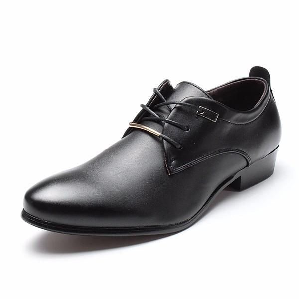 Suuri Koko Miesten Työmekko Kengät Terävä Nahka Oxfords